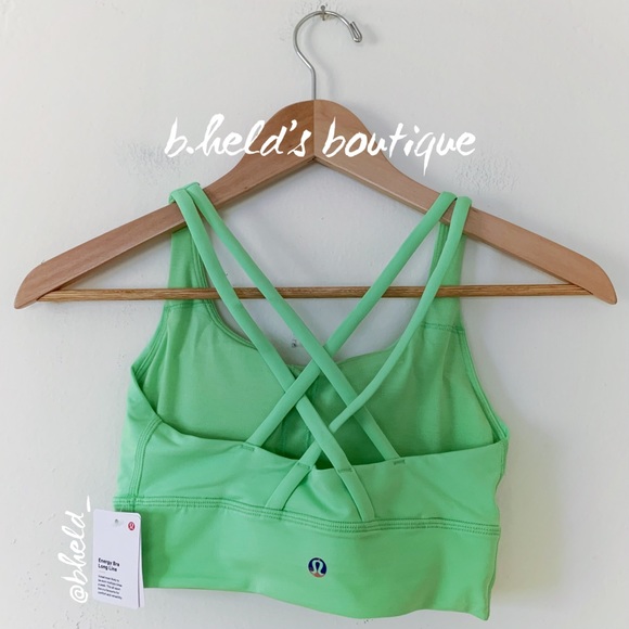 lululemon Energy Bra Long Line in Scream Green Light Size 4 Rare New NWT - Picture 11 of 16